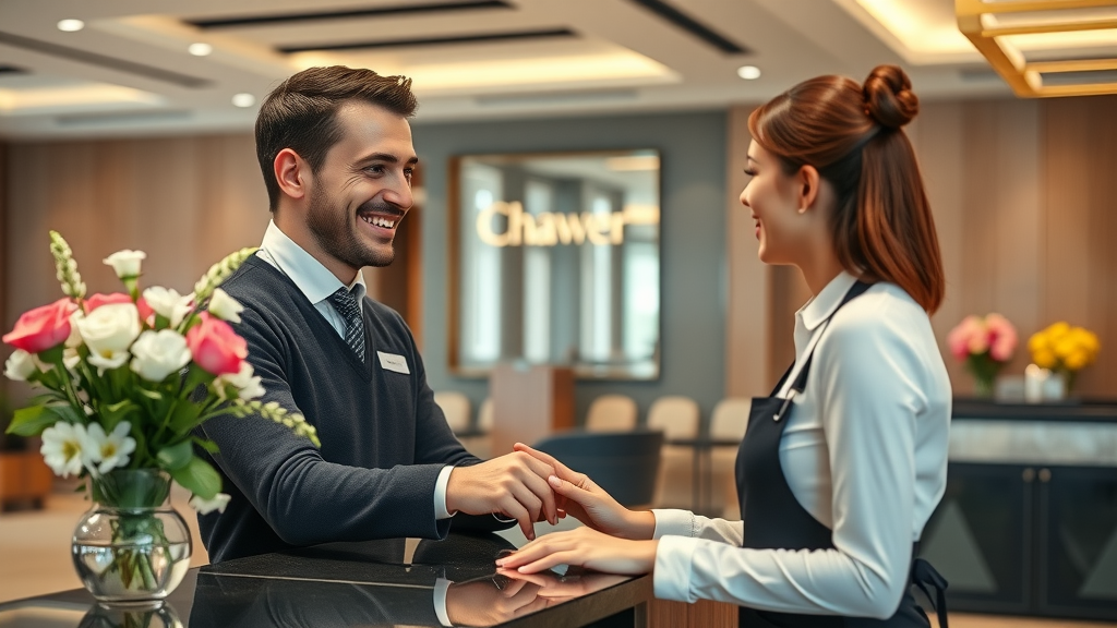 Attentive front desk staff providing excellent customer service at lodging